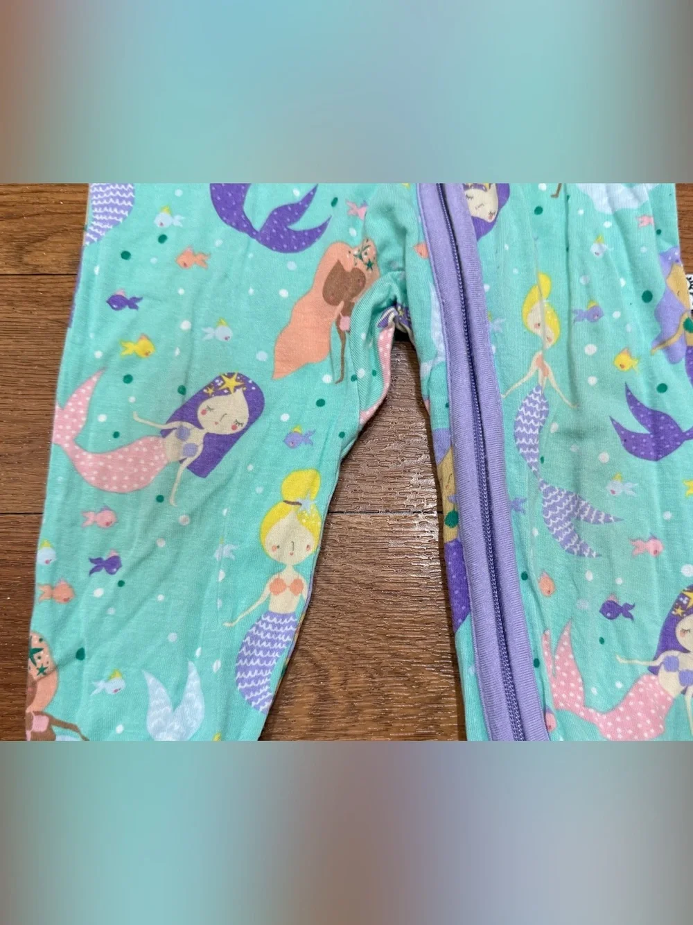 Little Sleepies Mermaid Magic Girls Convertible Bamboo Zippy Size 3-6 Months